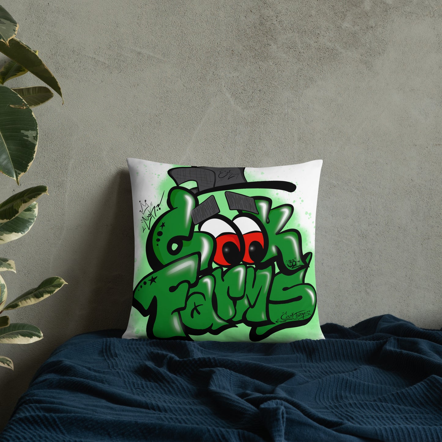 Pillow with Graffiti Logo