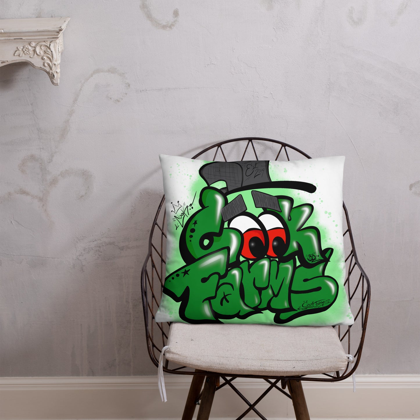 Pillow with Graffiti Logo