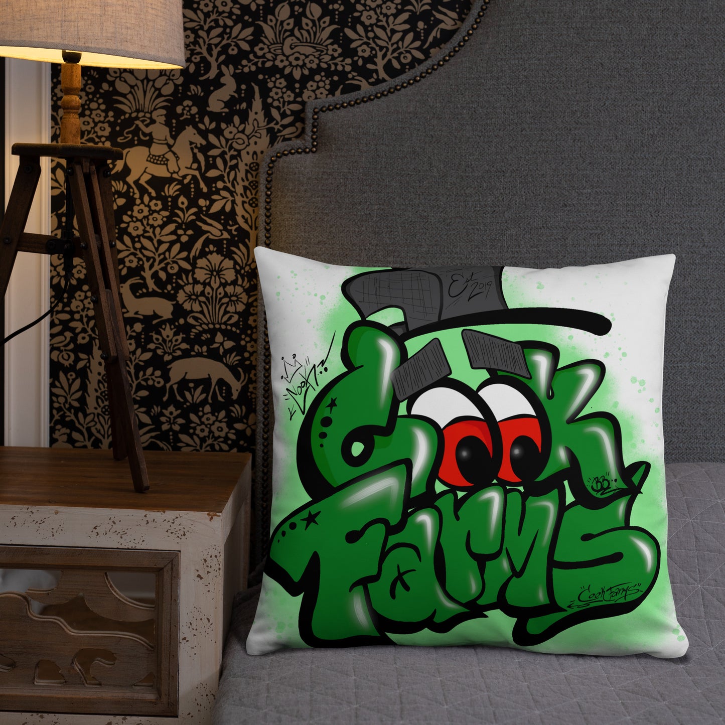 Pillow with Graffiti Logo