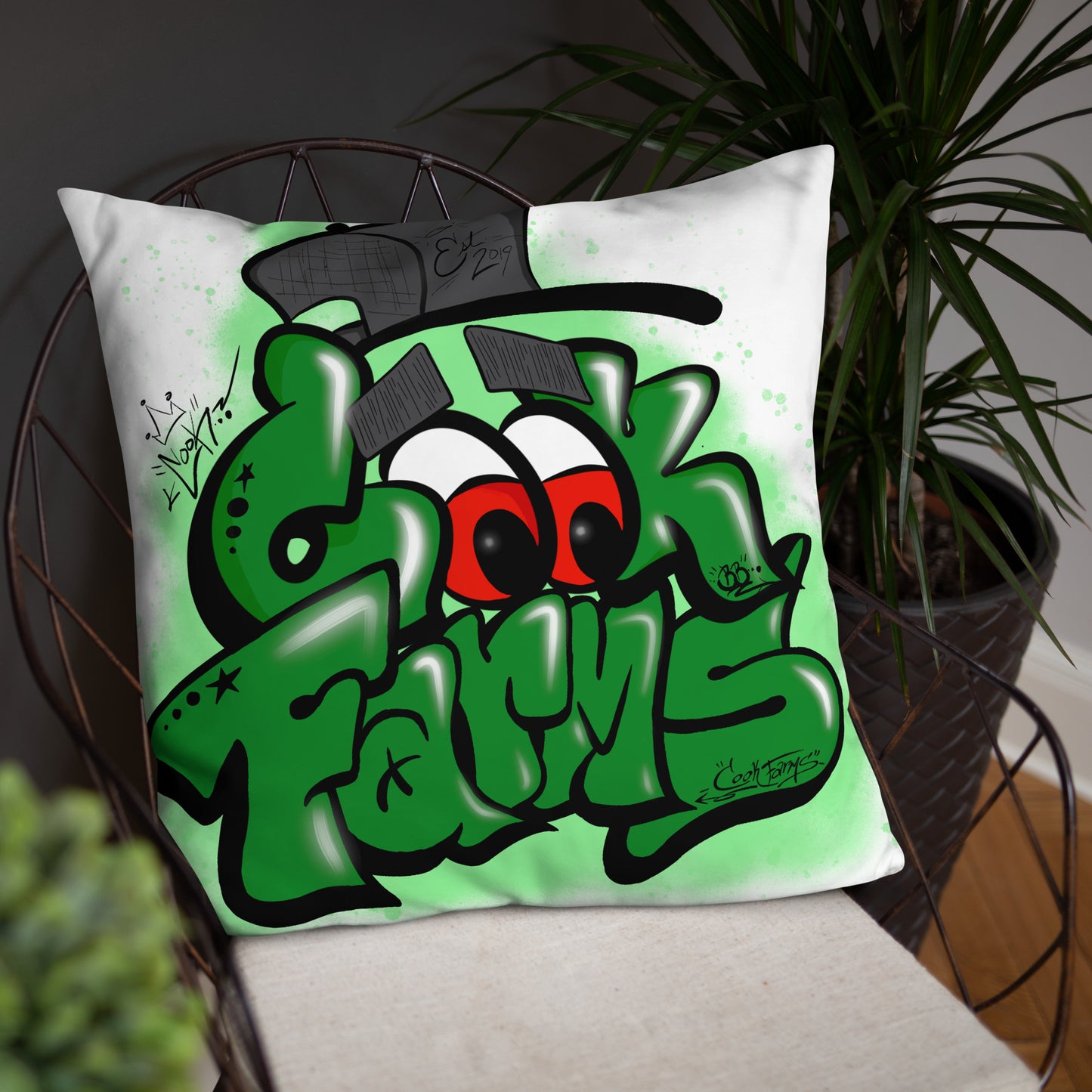 Pillow with Graffiti Logo