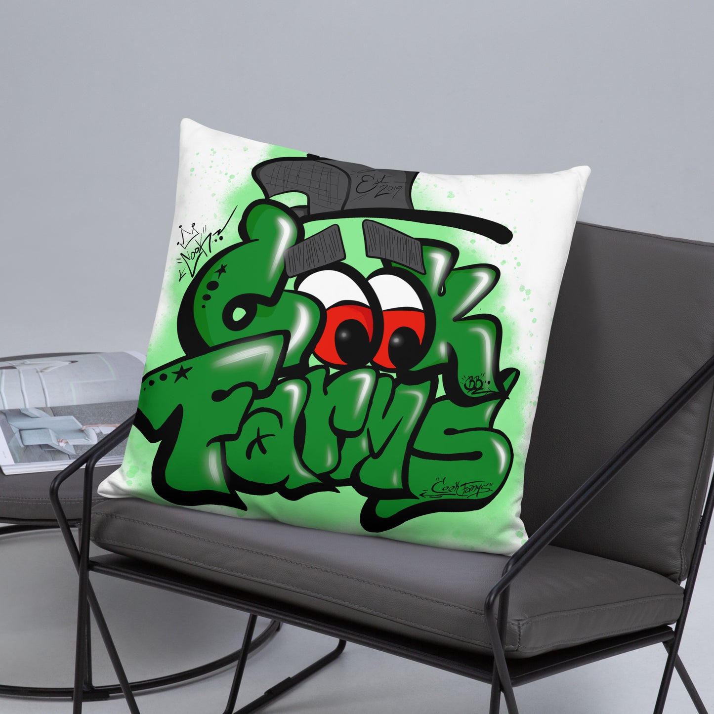 Pillow with Graffiti Logo