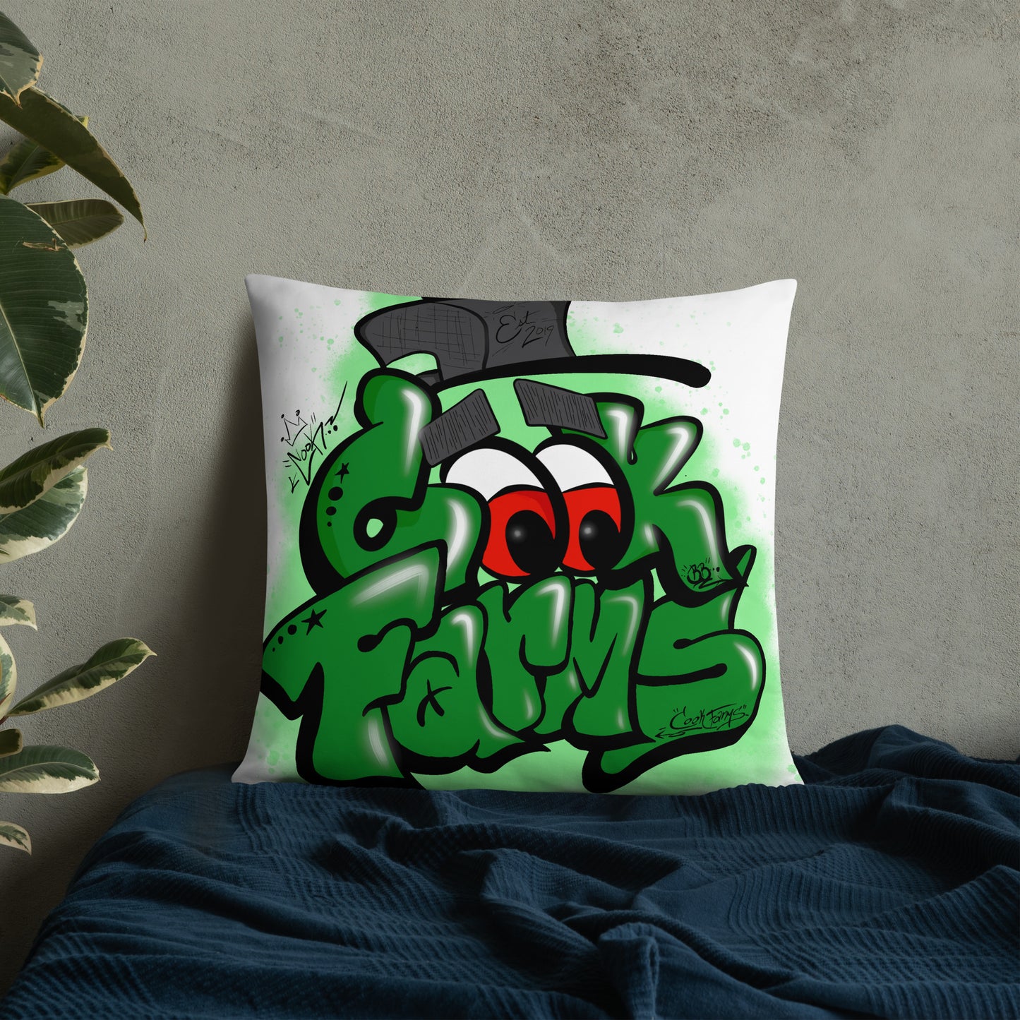 Pillow with Graffiti Logo