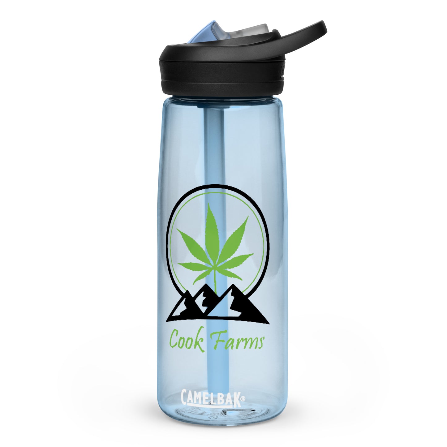 Cook Farms Sports water bottle with Cook Farms Logo