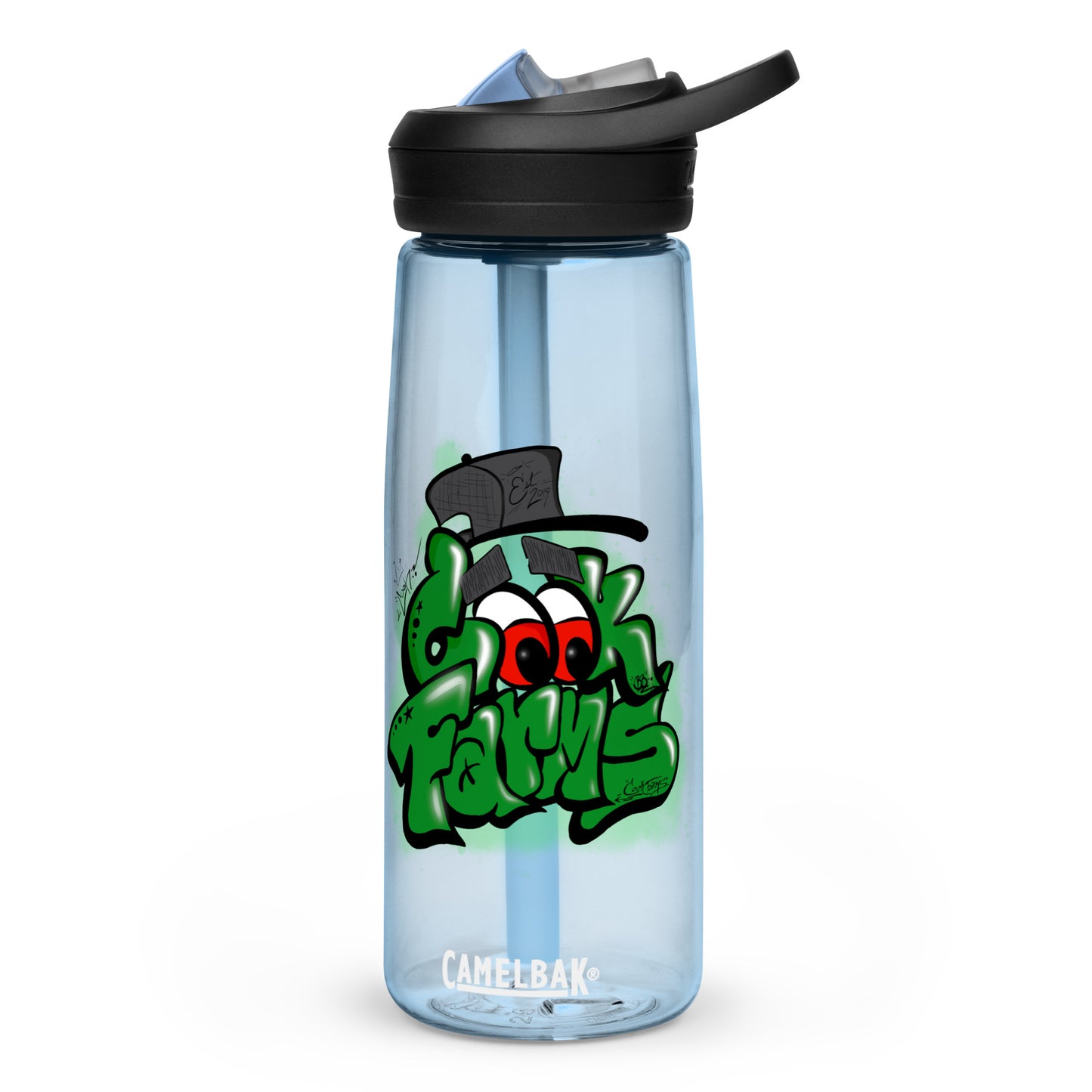 Cook Farms Sports water bottle with Graffiti Logo