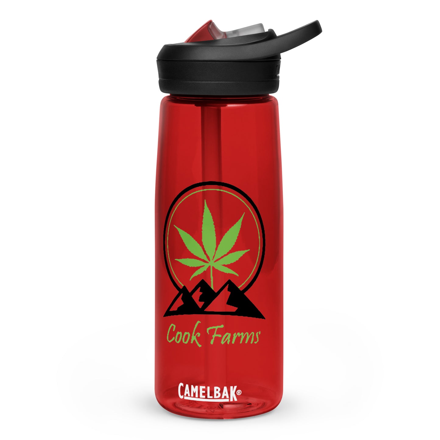 Cook Farms Sports water bottle with Cook Farms Logo