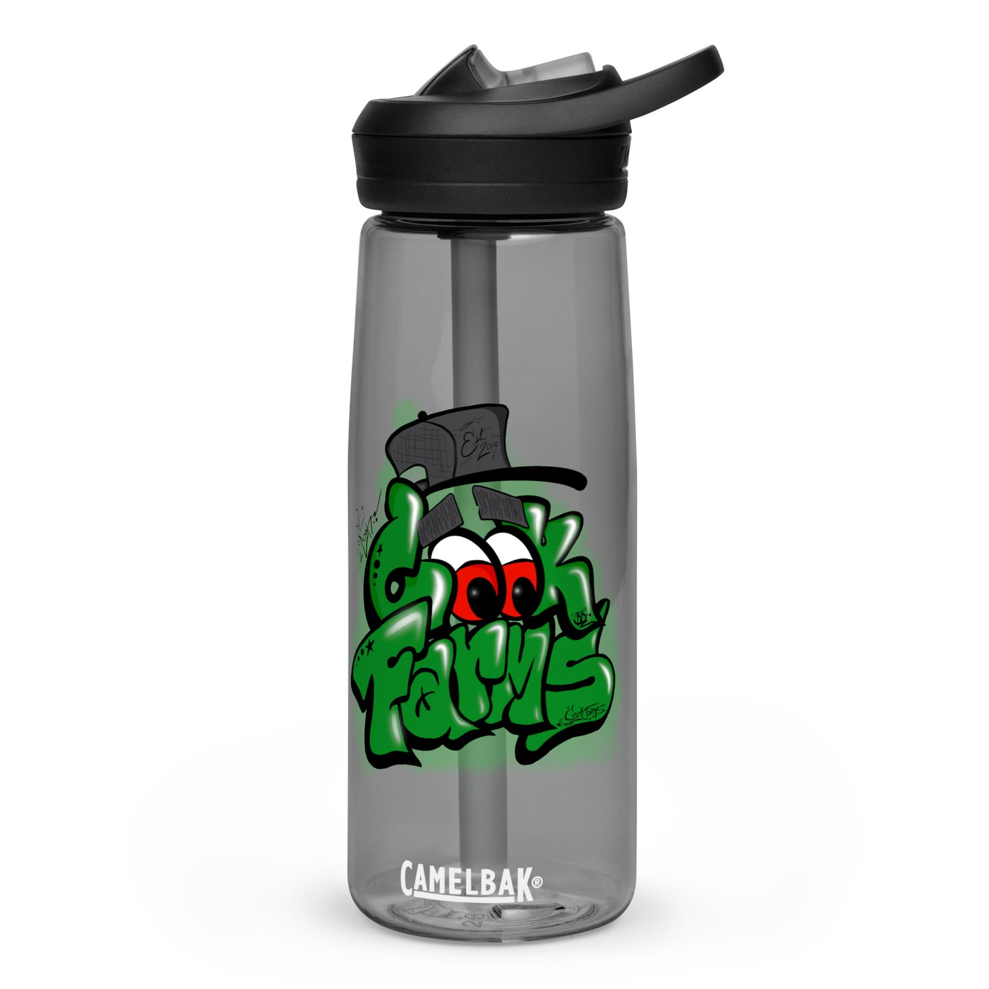 Cook Farms Sports water bottle with Graffiti Logo