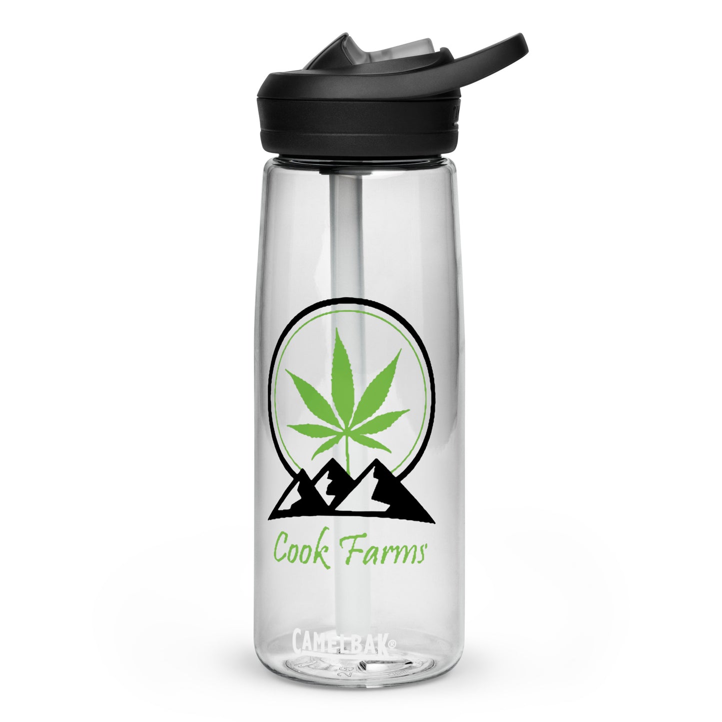Cook Farms Sports water bottle with Cook Farms Logo