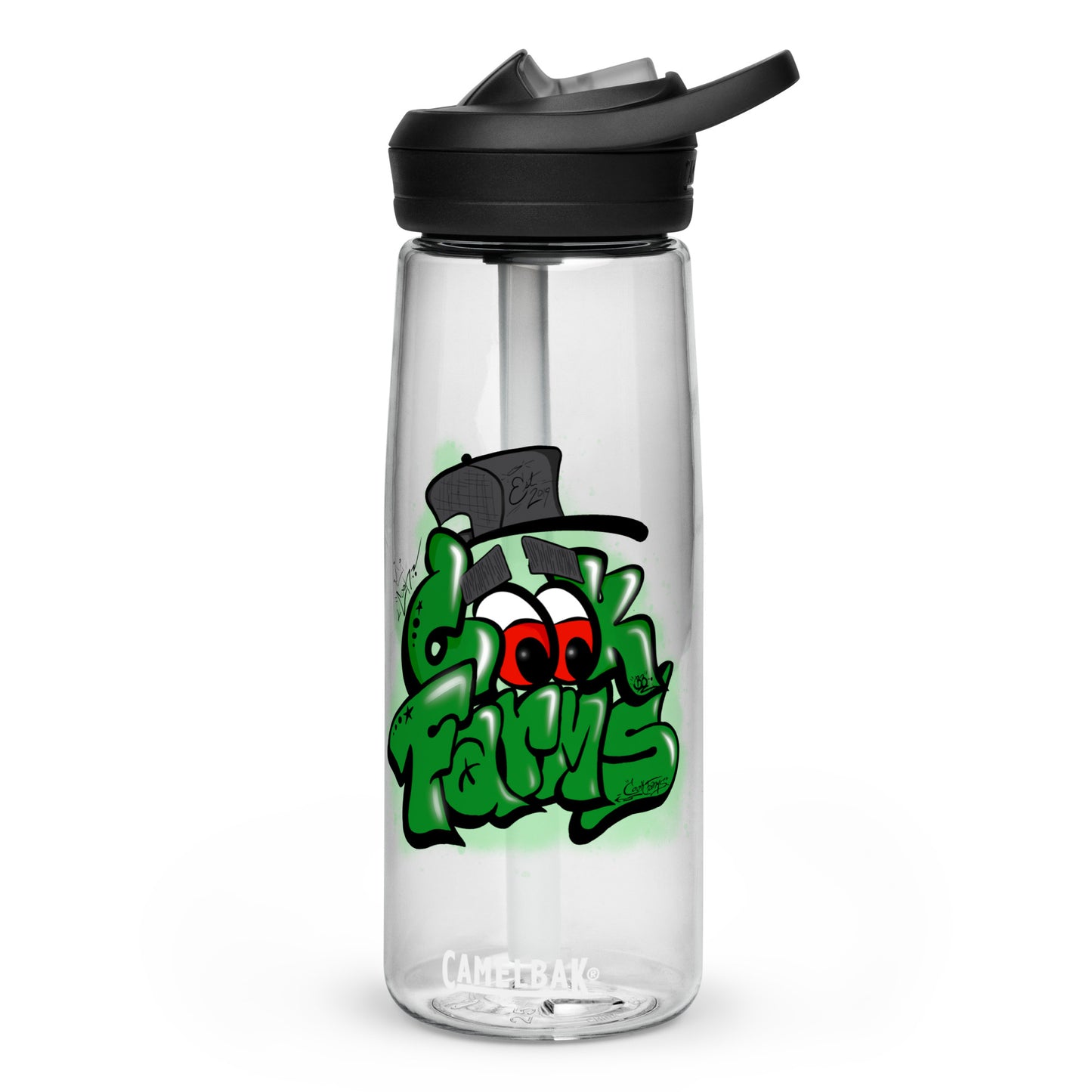 Cook Farms Sports water bottle with Graffiti Logo