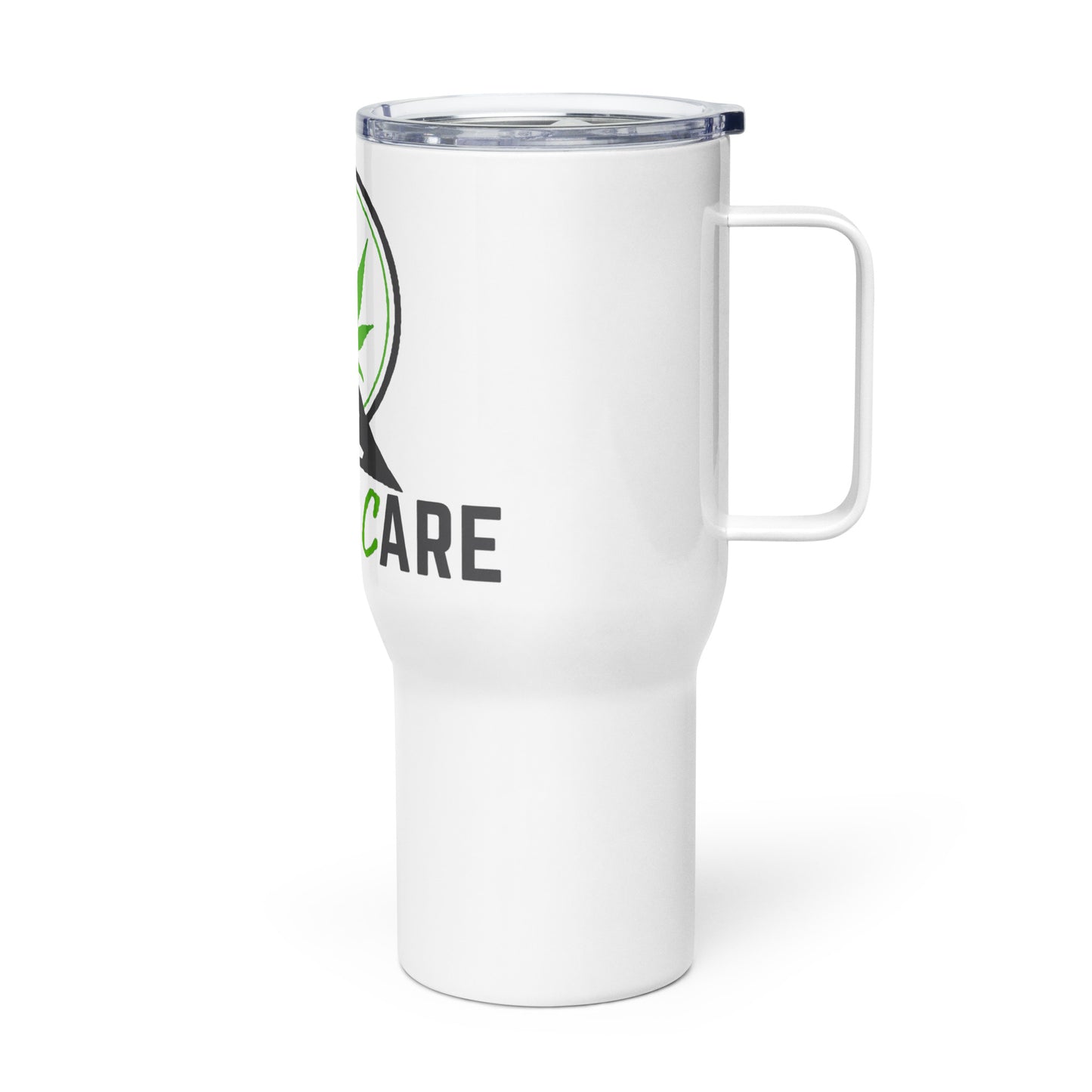 Travel mug with a handle and Healthcare Logo