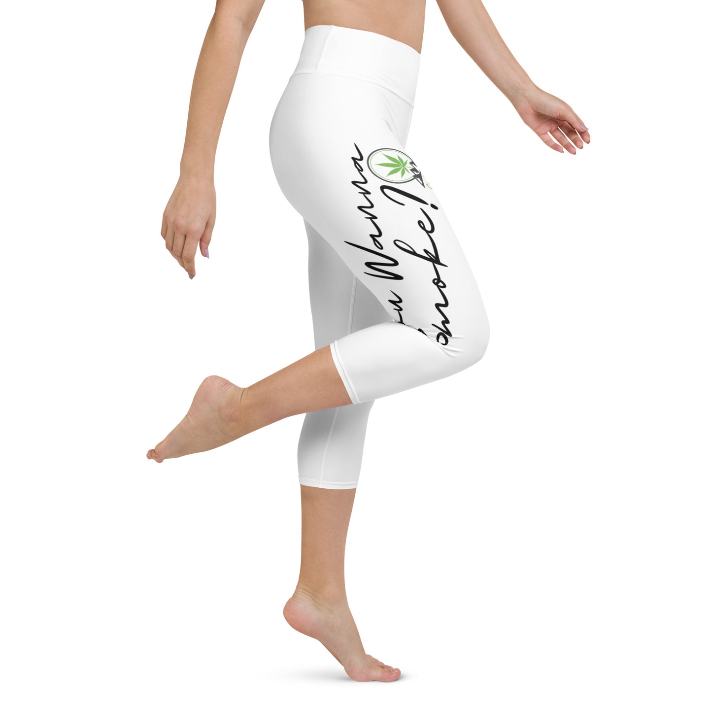 Yoga Capri Leggings - You wanna smoke