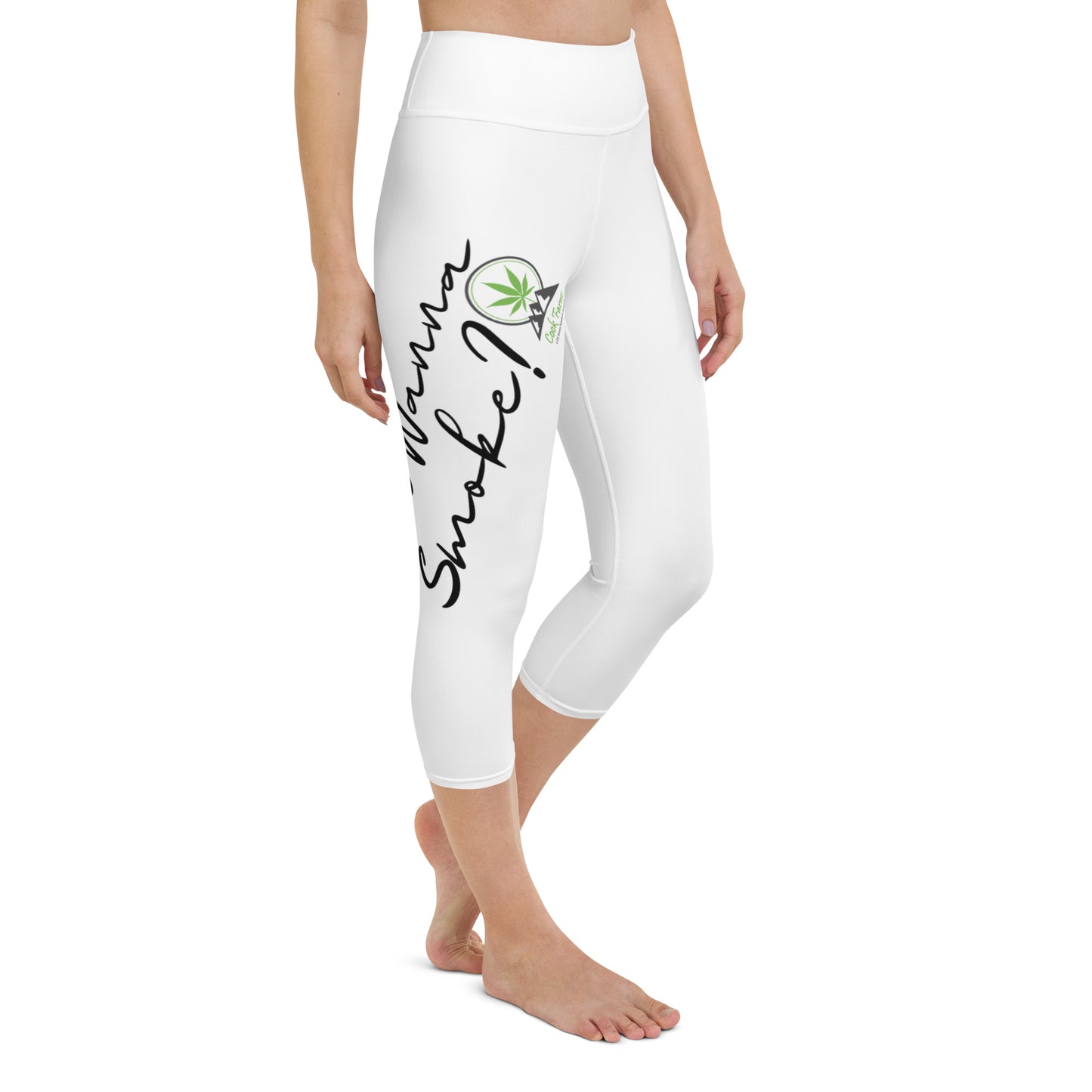 Yoga Capri Leggings - You wanna smoke