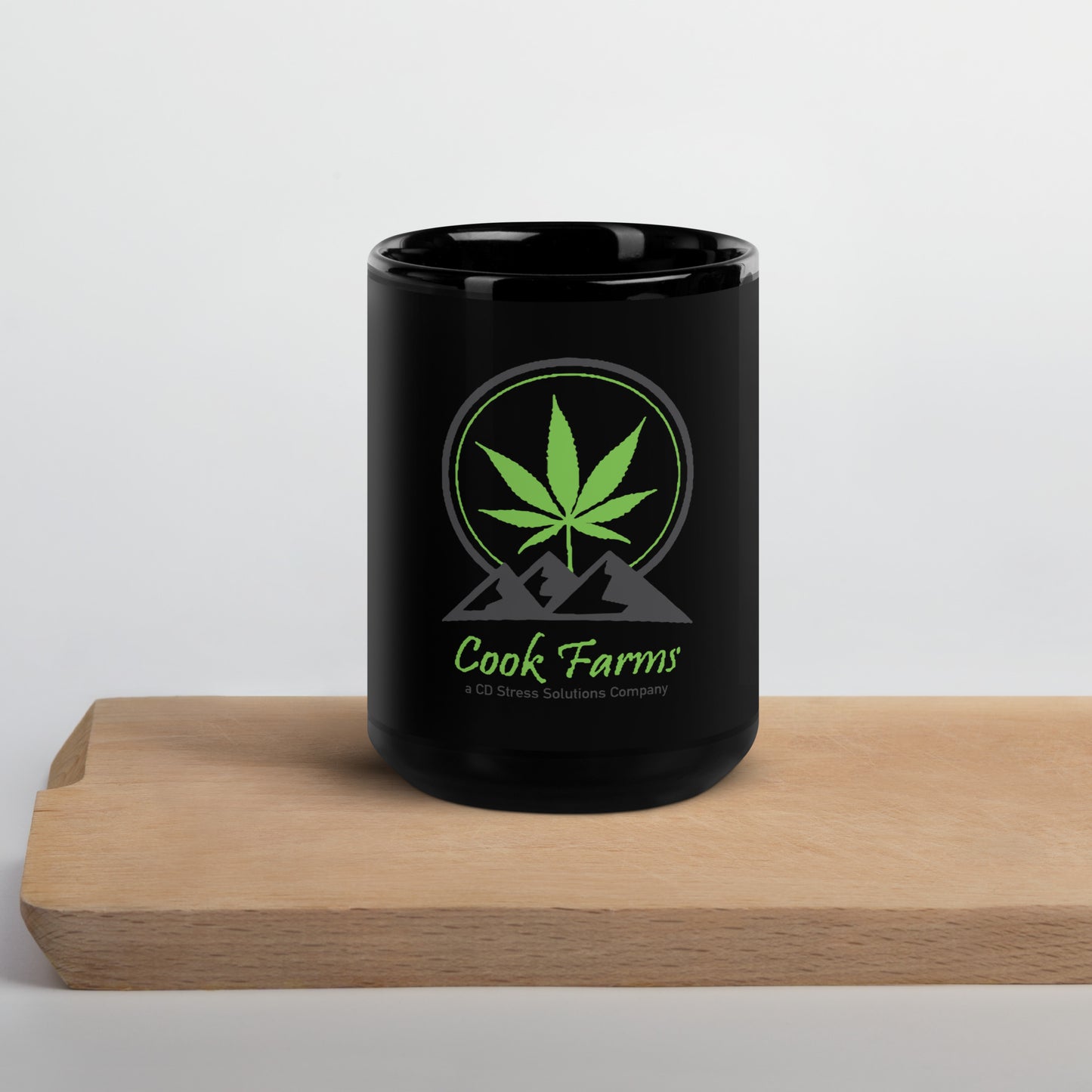 Black Glossy Mug with logo