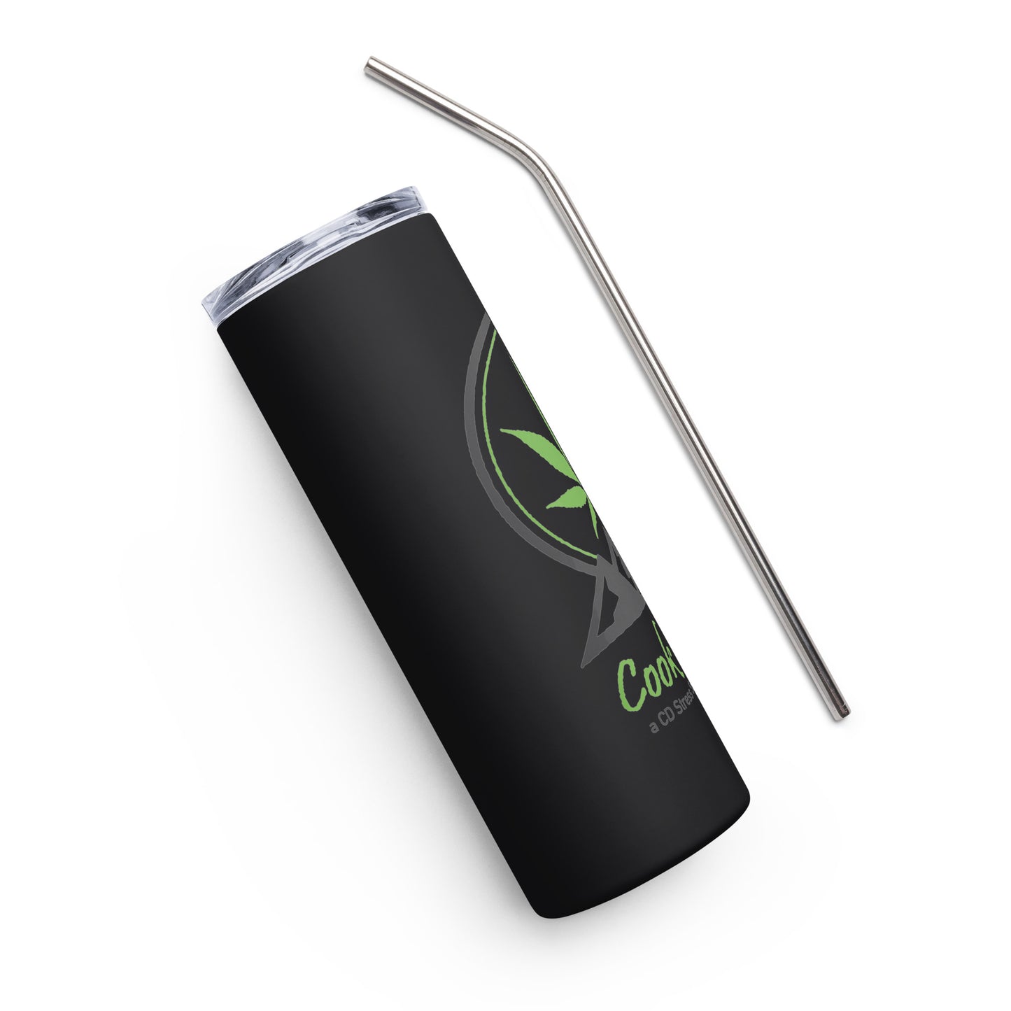 Stainless steel tumbler with Cook Farms logo