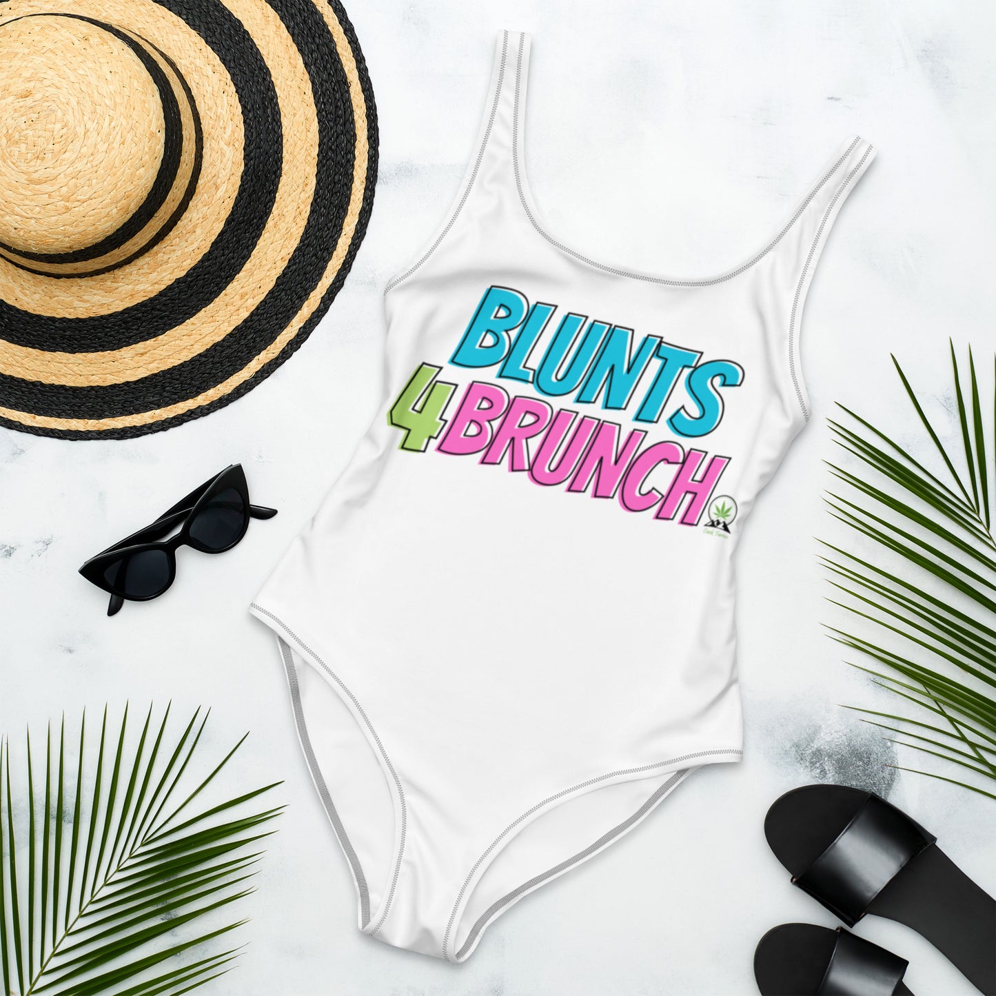 Blunts 4 Brunch One-Piece Swimsuit - white