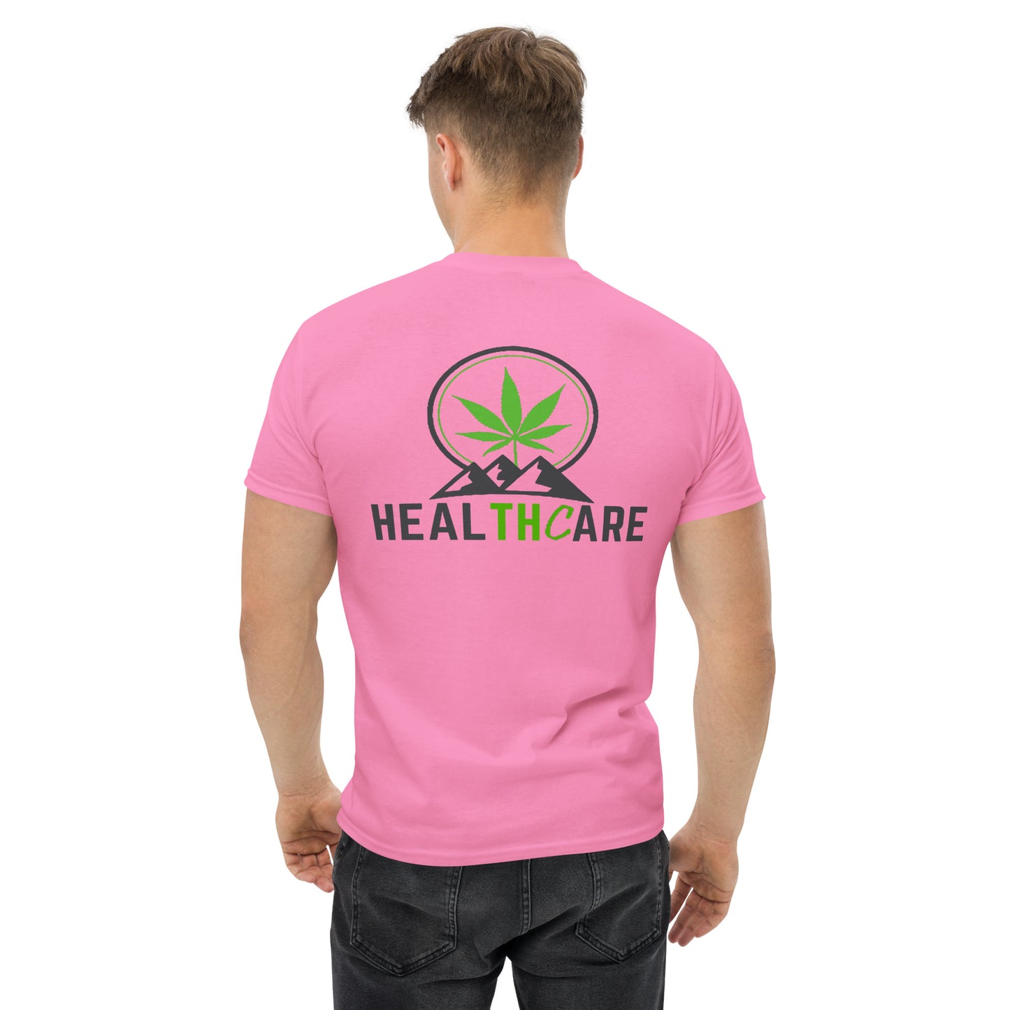 Men's Healthcare on Back with Front Logo Tee