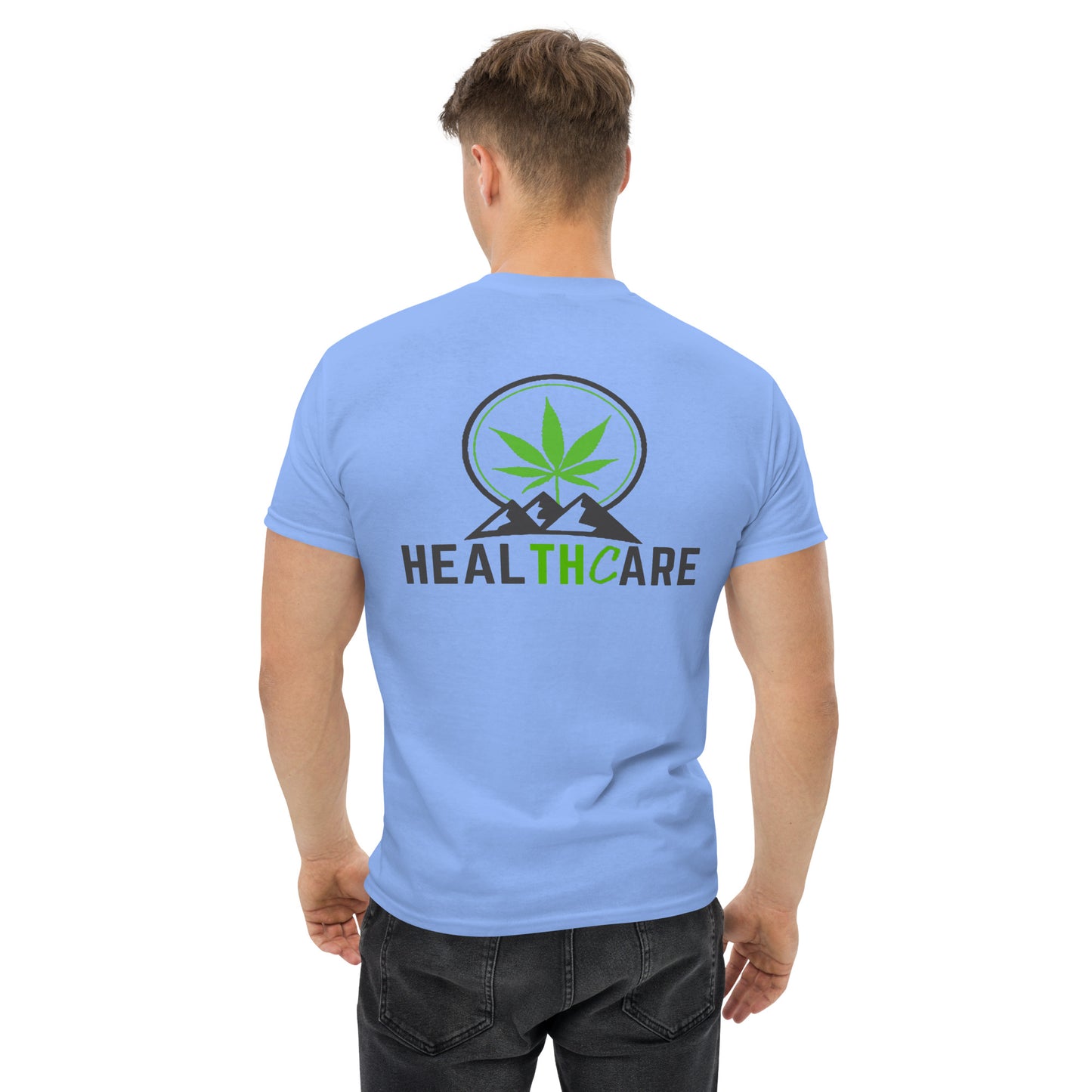 Men's Healthcare on Back with Front Logo Tee