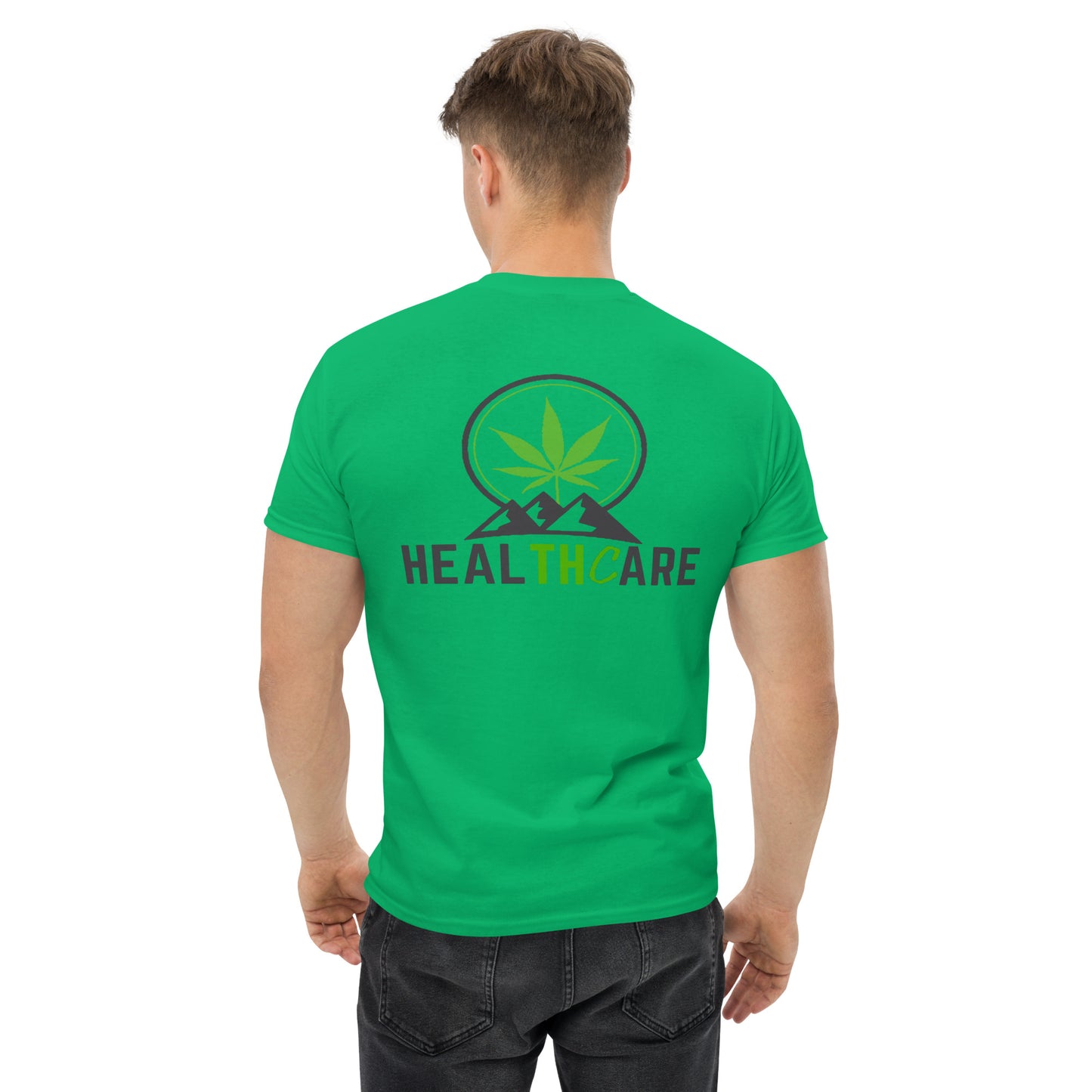 Men's Healthcare on Back with Front Logo Tee