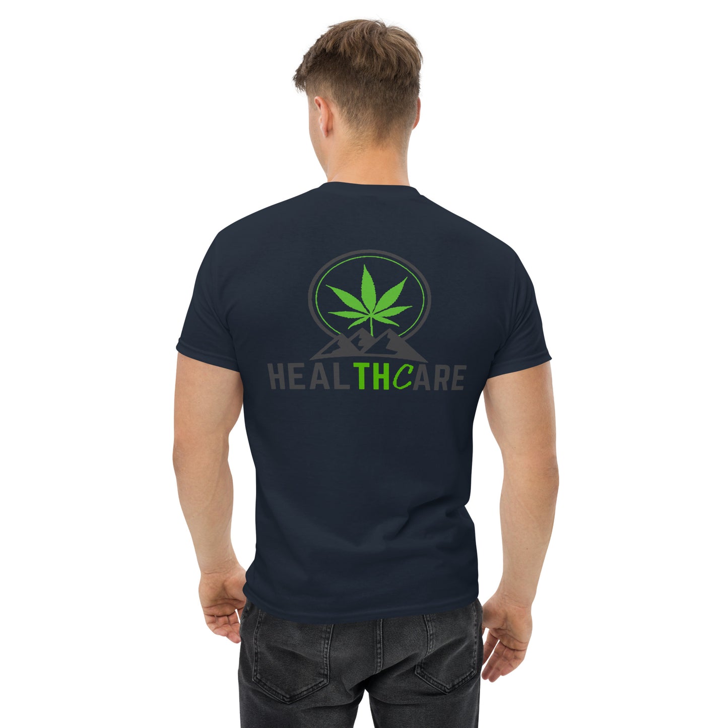 Men's Healthcare on Back with Front Logo Tee