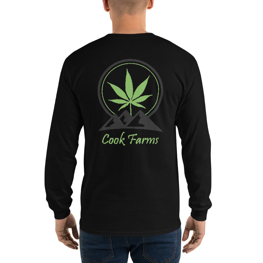 Men’s Cook Farms Logo front and back Long Sleeve Shirt